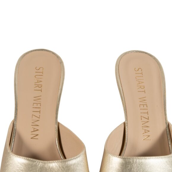 Stuart Weitzman Women's Tia 75 Sandal Platino Color Gold Size 6 B - Picture 9 of 13